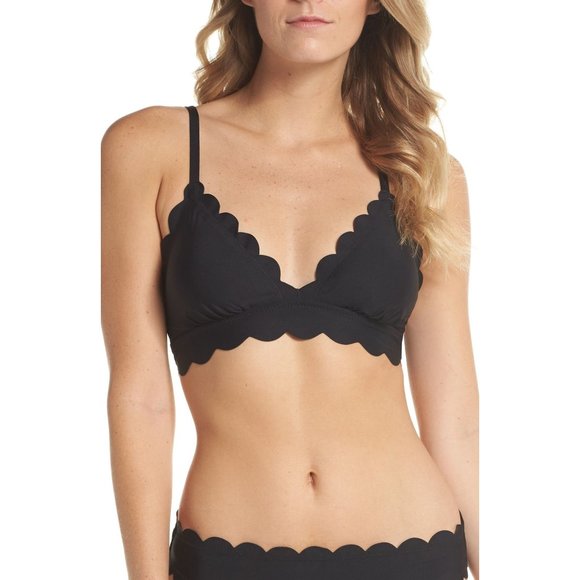 Chelsea 28 Other - New Chelsea28 XXL Scallop Triangle Bikini Top Black Womens Swim NWT